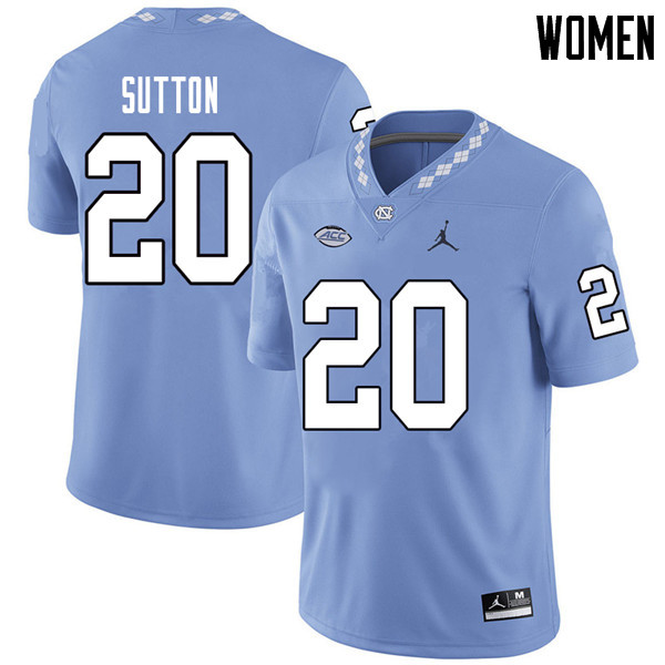 Jordan Brand Women #20 Johnathon Sutton North Carolina Tar Heels College Football Jerseys Sale-Carol